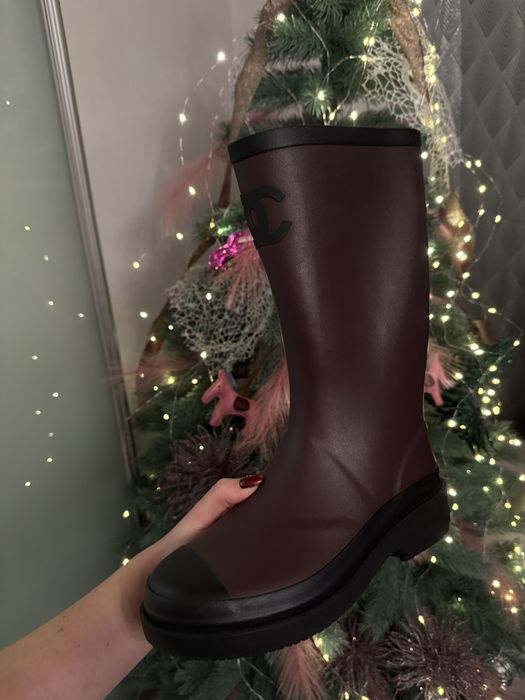 Гумові чоботи chanel wellington 37 розміру живі фото тренд 2025 ботінк