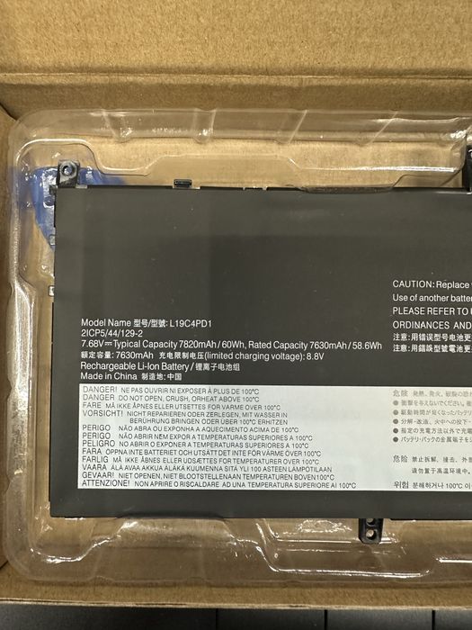 Аккумулятор Lenovo L19D4PD1 L19C4PD1 L19M4PD1 Yoga C640 13 C640-13IML