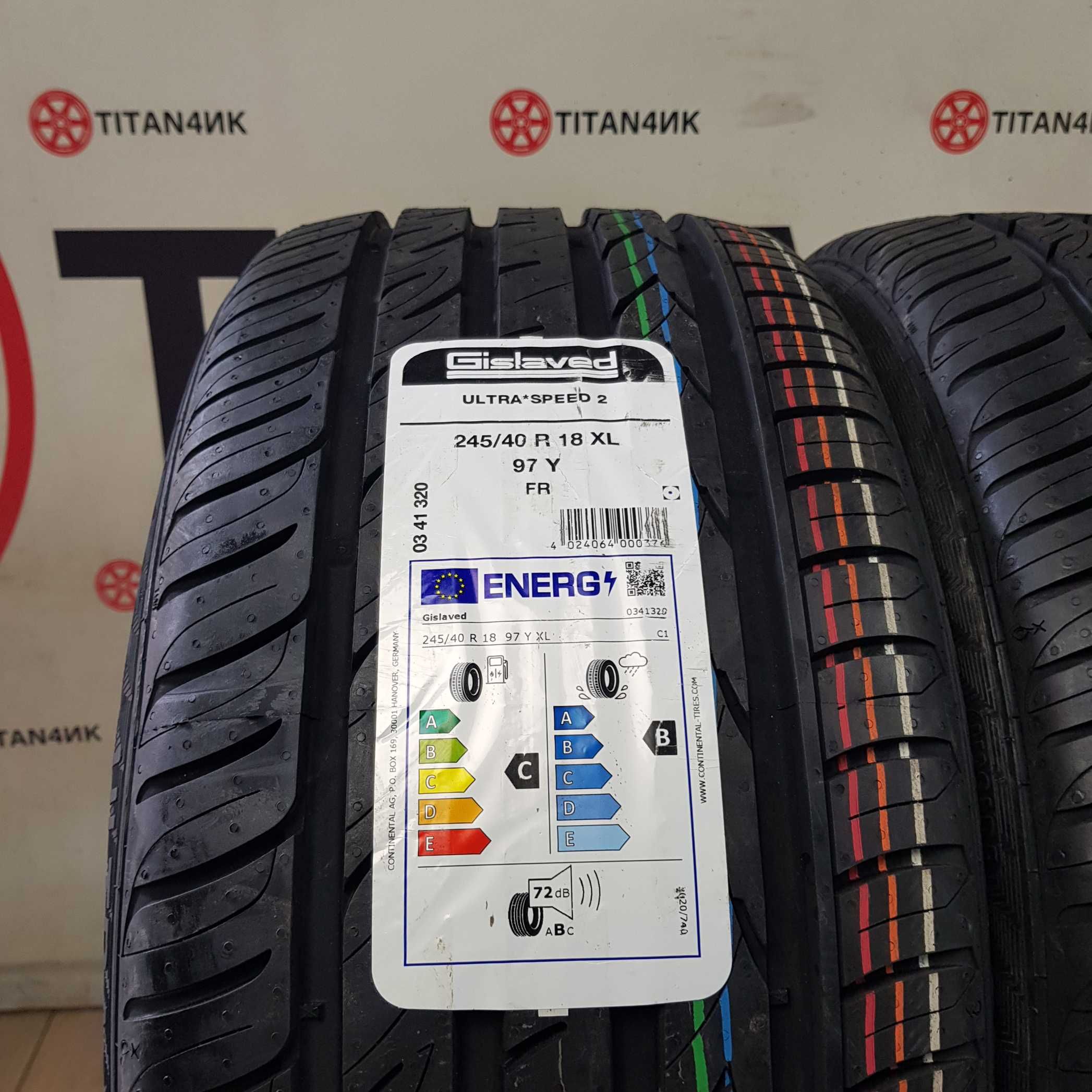 +4шт НОВІ шини літні 245/40/18 Gislaved Ultra Speed 2 FR колеса R18