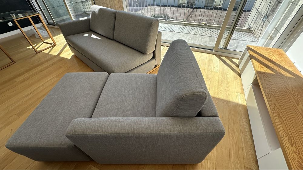 Sofá Modular Completo (3 Lugares + Poltrona + Puff) – Oportunidade!