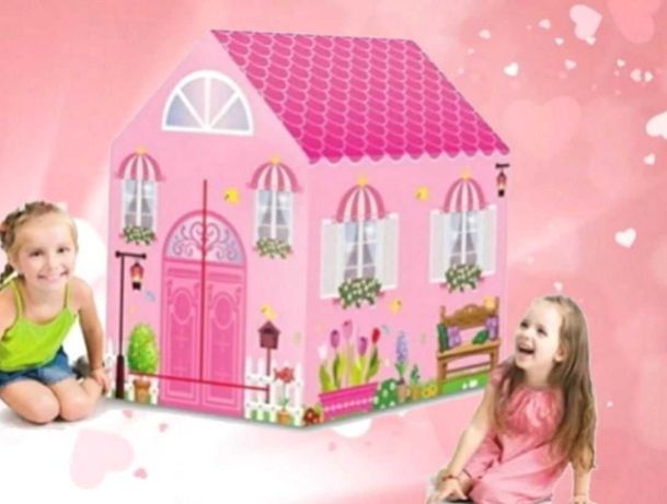 Палатка сборная розовая игровая для девочки домик принцессы