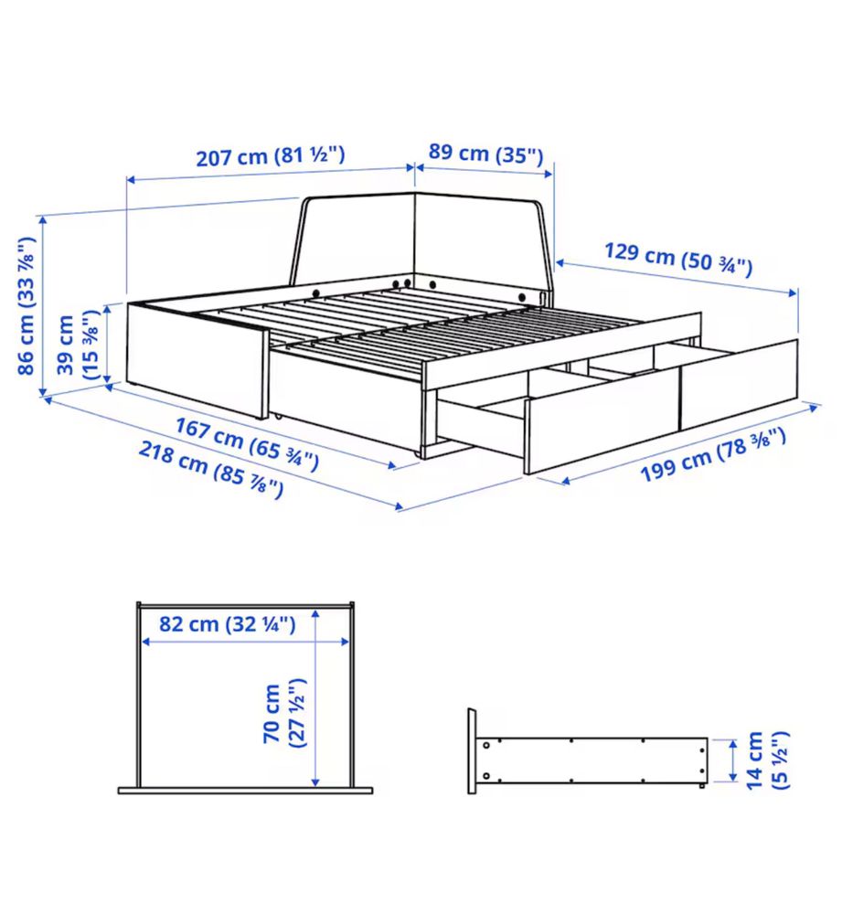 Łóżko rozkładane IKEA