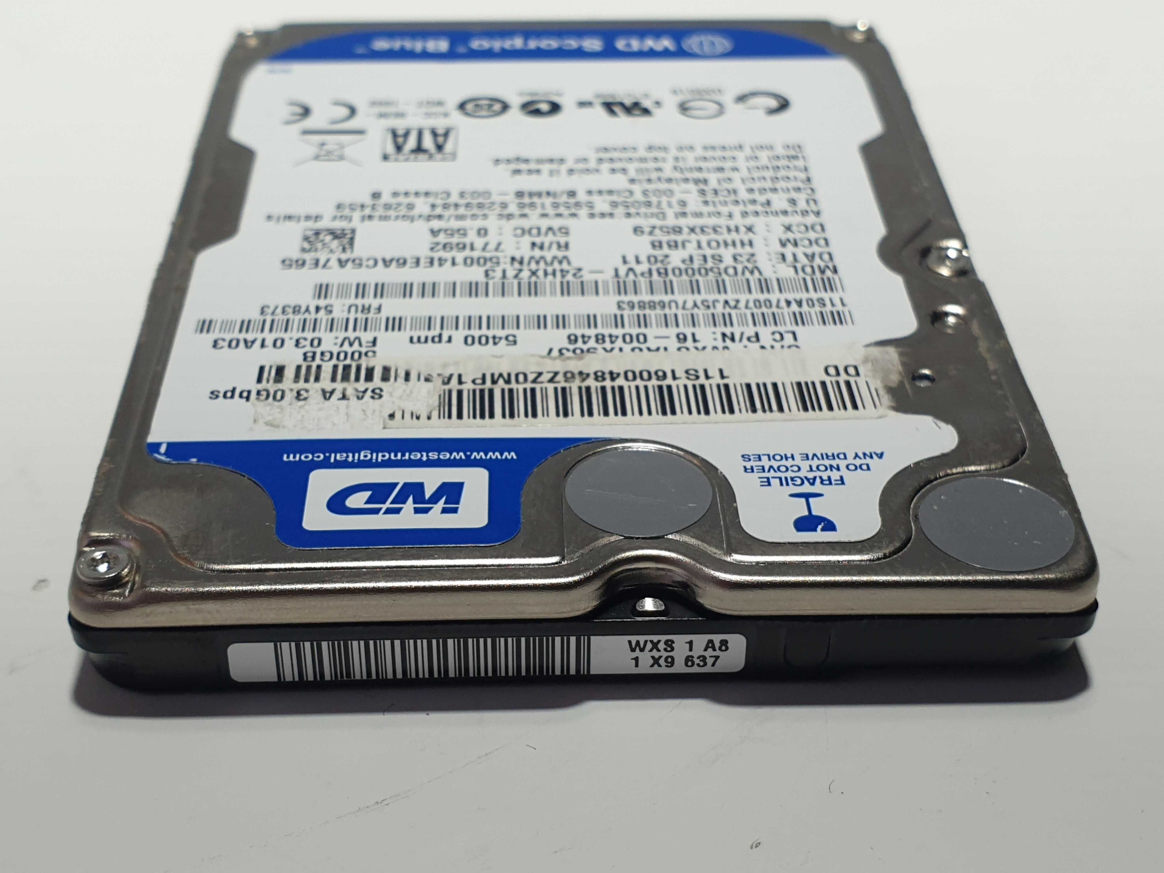 HDD 500GB  2.5" Жорсткий диск   WD5000BPVT-24HXZT3