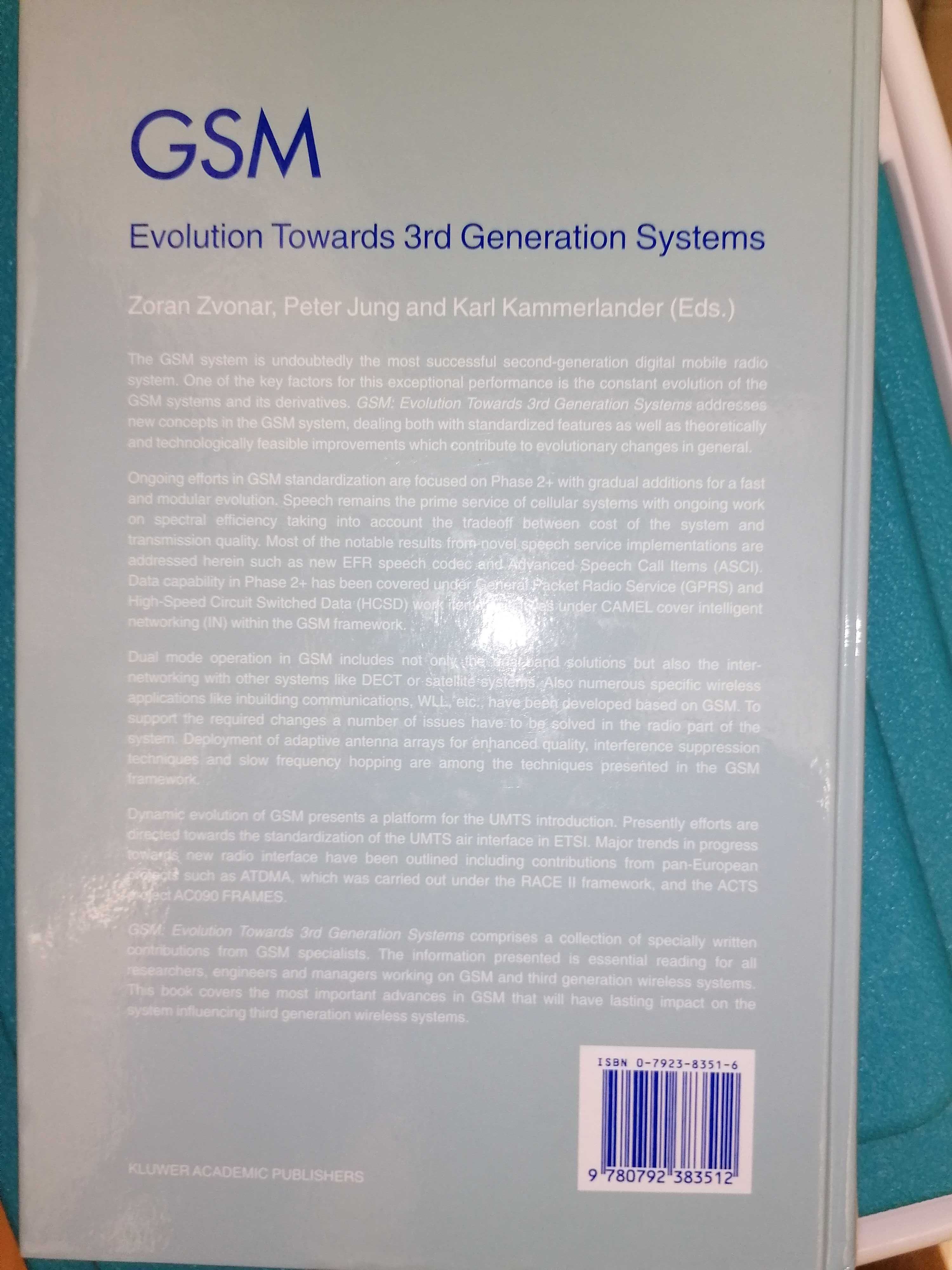 Livro GSM: Evolution towards 3rd Generation Systems [Como Novo]