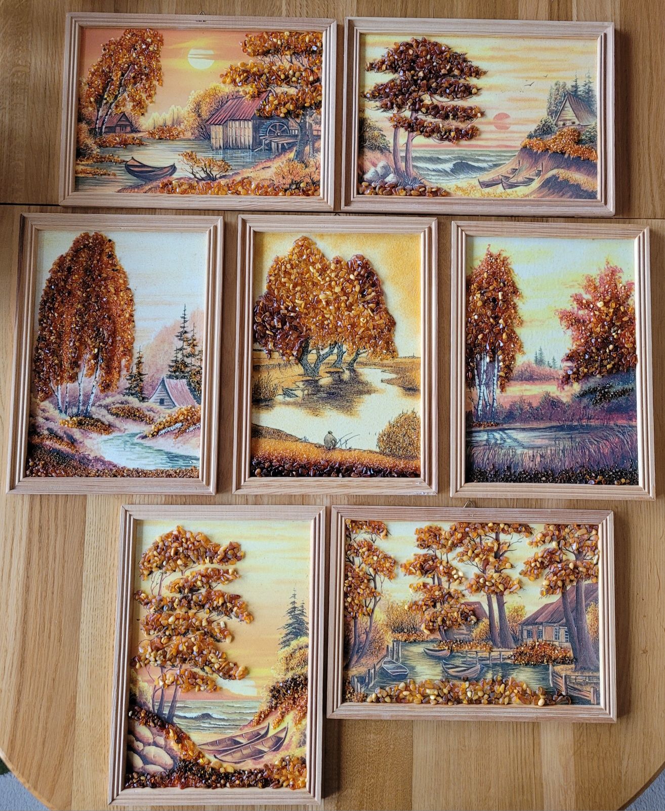 Obrazy bursztynowe x 7