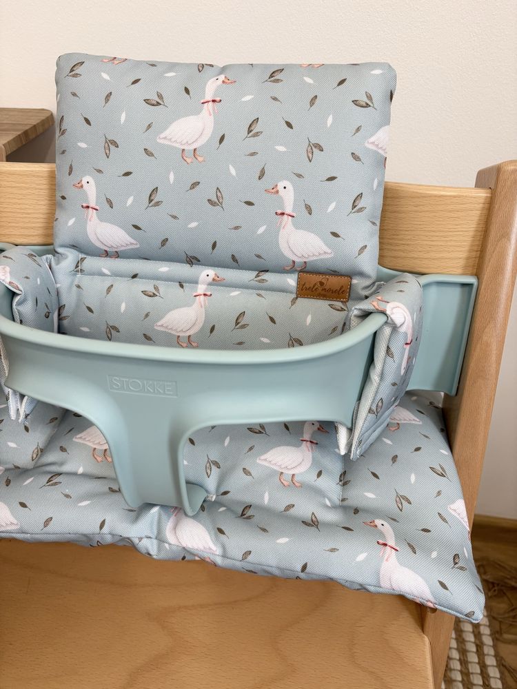 Wodoodporne poduszki do Stokke Tripp Trapp baby set gąski mięta