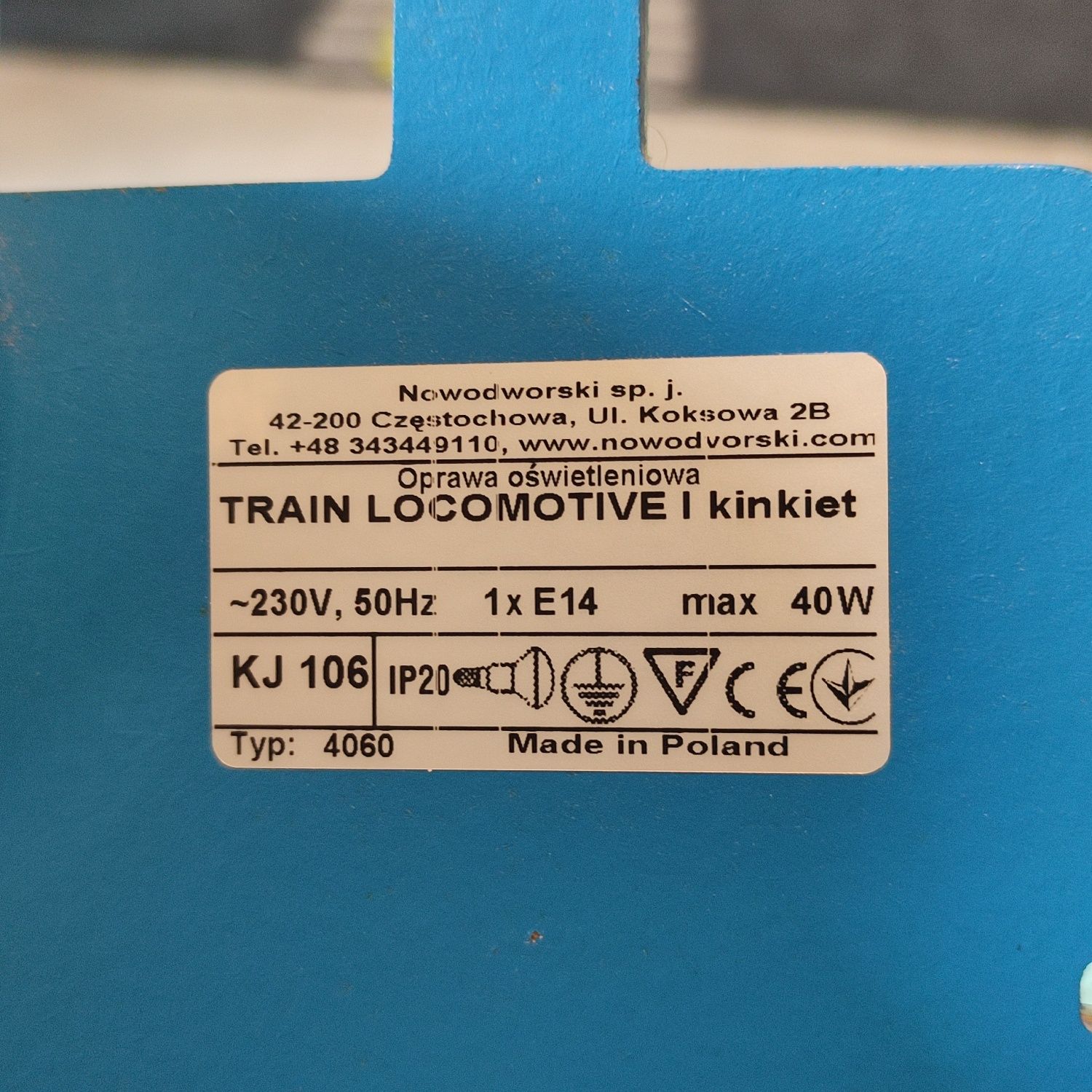 Ciuchcia - Nowodvorski. KOMPLET 2x Lampa sufitowa i kinkiet.
