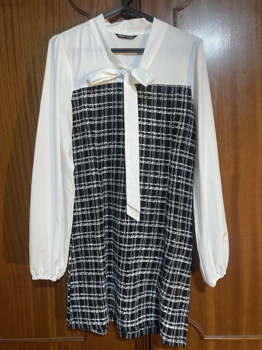 Vestido preto e branco