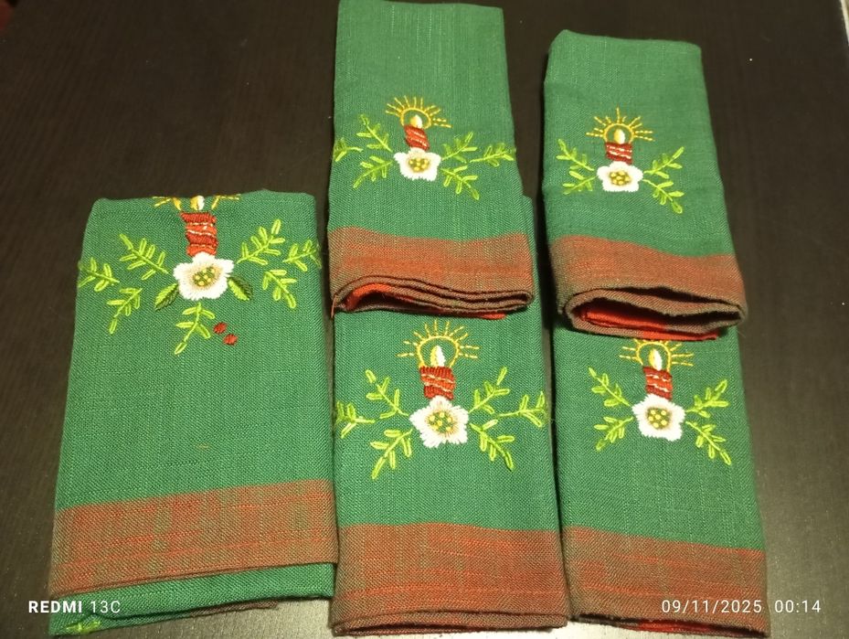 Panos de natal bordados