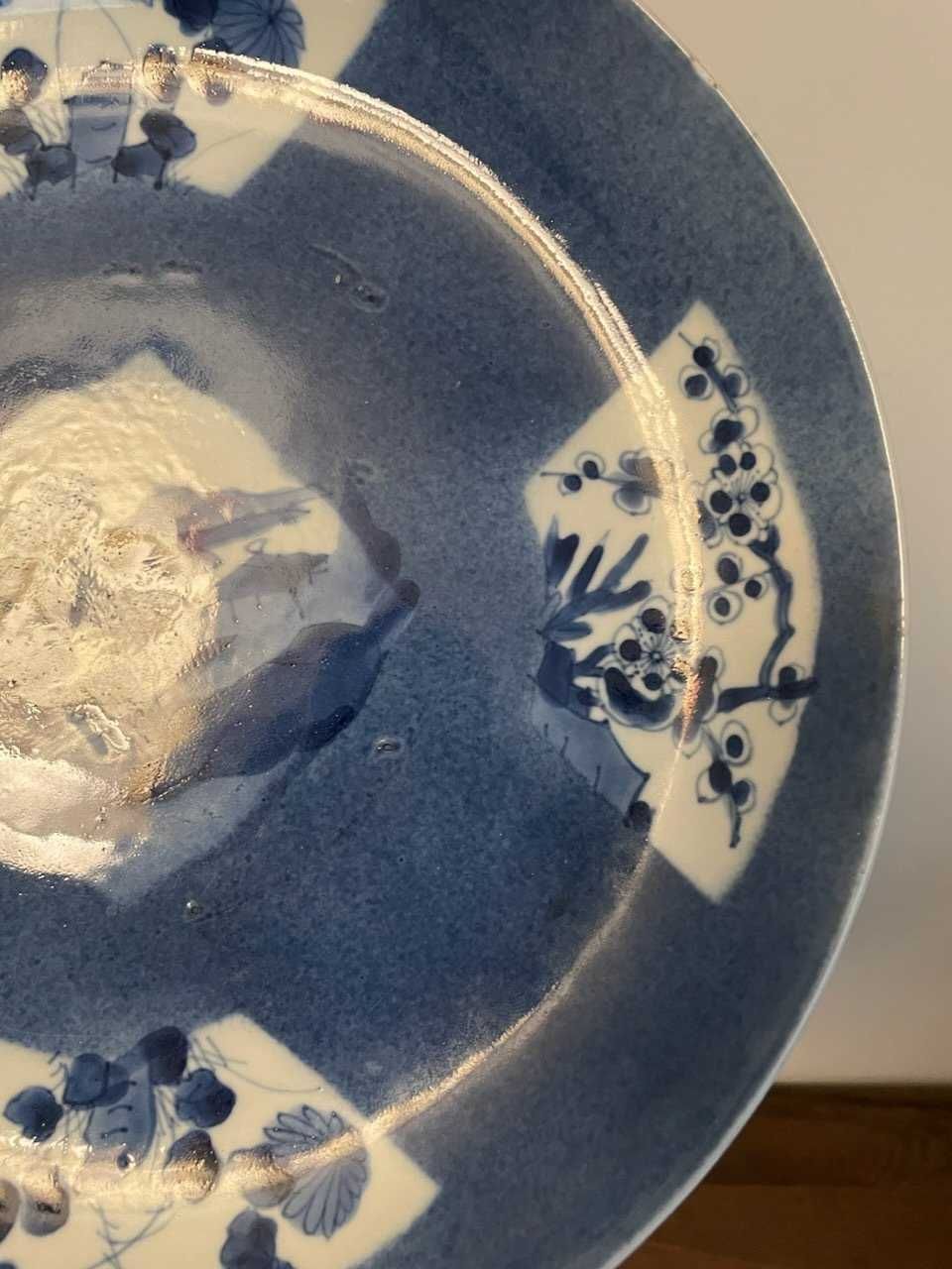 Grande e raro parto em porcelana da China Azul e branco Séc. XVIII