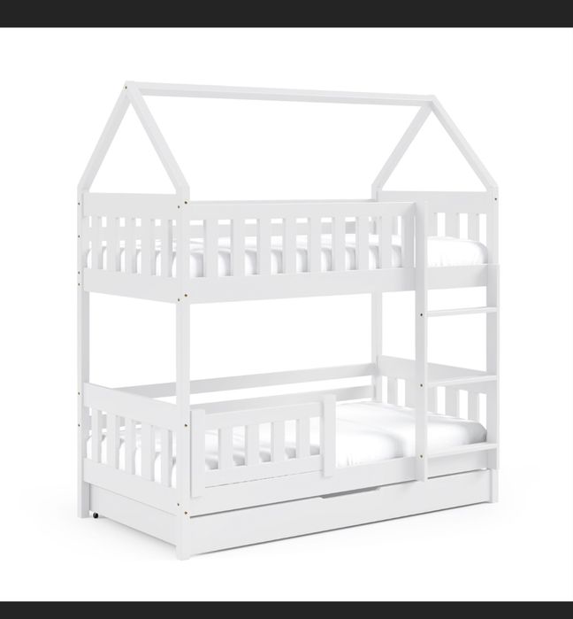 Łóżko Pola drewniane piętrowe dla dzieci - w kolorze białym