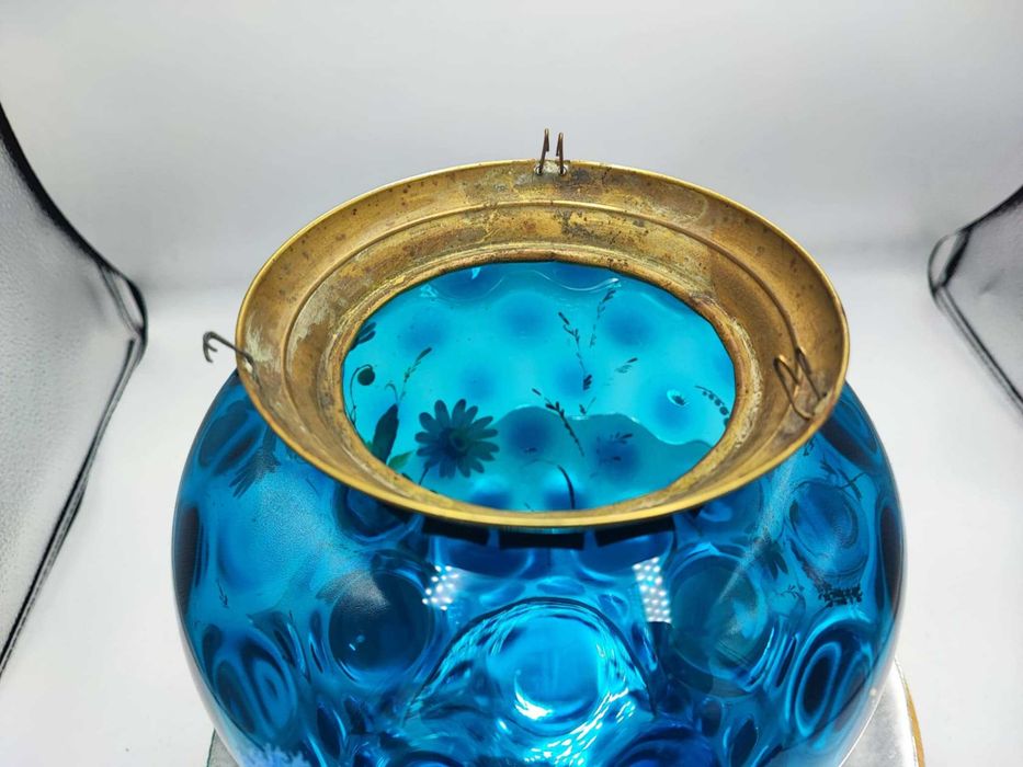 Secesyjny klosz na lampa świecowa,malowany