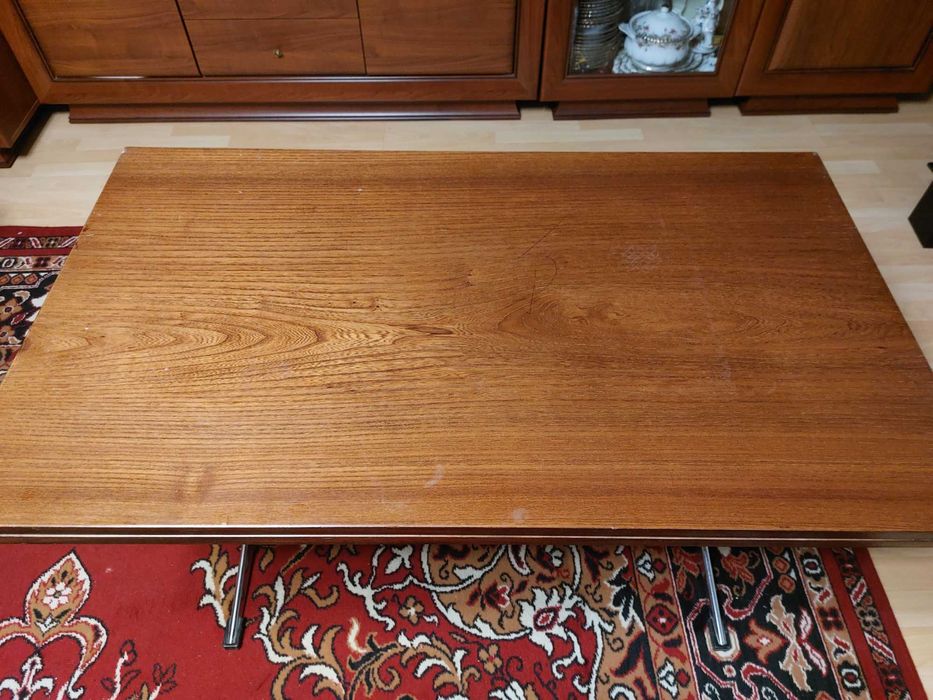 Ława drewniana, rozkładana z lat 80-tych