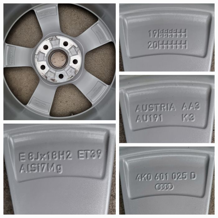 Koła Zimowe Alu z czujnikami 18" Audi A6 C8 4K 5x112 Oryginalne