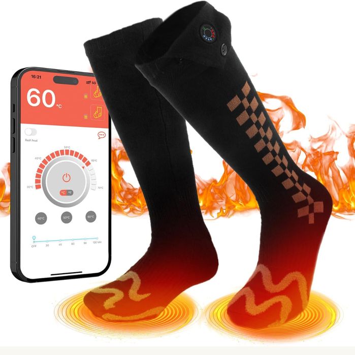 Inteligentne Skarpety Grzewcze Aplikacja Elektryczne 3000mAh Unisex L