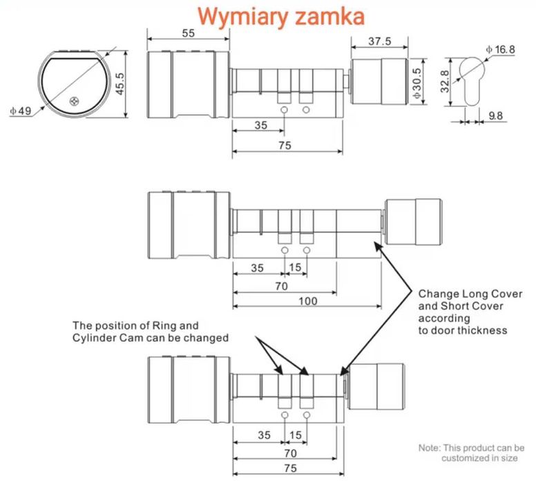 Zamek wkładka Smart Bluetooth aplikacja Tuya
