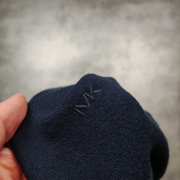 MĘSKI PREMIUM Elegancki Sweter Bawełna Kołnierzyk V Michael Kors Haft