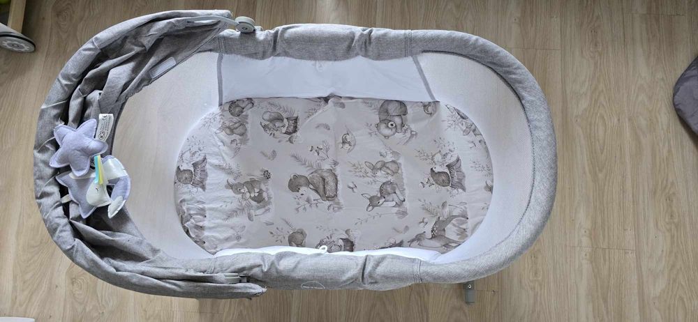 Kinderkraft Lovi Szary Łóżeczko Leżaczek Kołyska