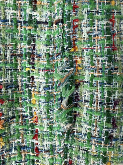 Zielona kurtka haftowana Mellowfield szydełkowa z wełną L bomberka