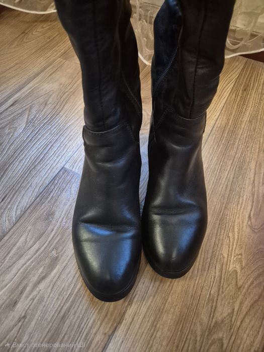 Чоботи/сапожки чорні шкіряні