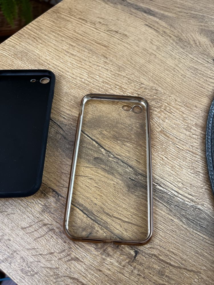 Case Etui przeźroczyste zamszowe jak nowe! Apple Iphone 7 8! Zestaw!
