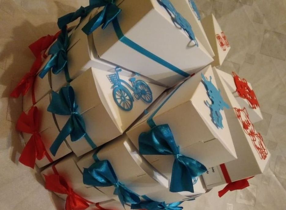 tort z papieru, papierowy tort, podziękowanie dla gości
