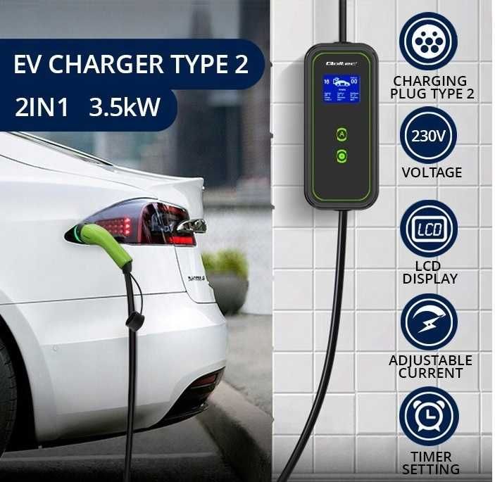 Ładowarka do samochodu elektrycznego mobilna 3,5kW EV 2 w 1 230V