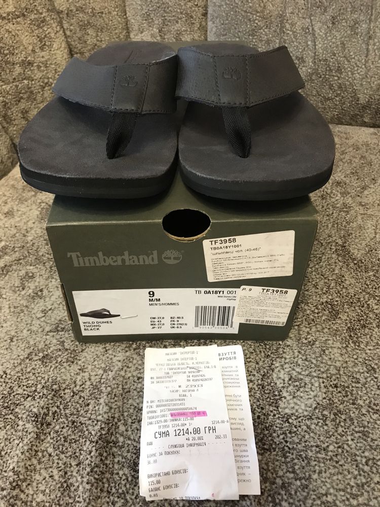 Шлепанцы кожаные Timberland TF3958