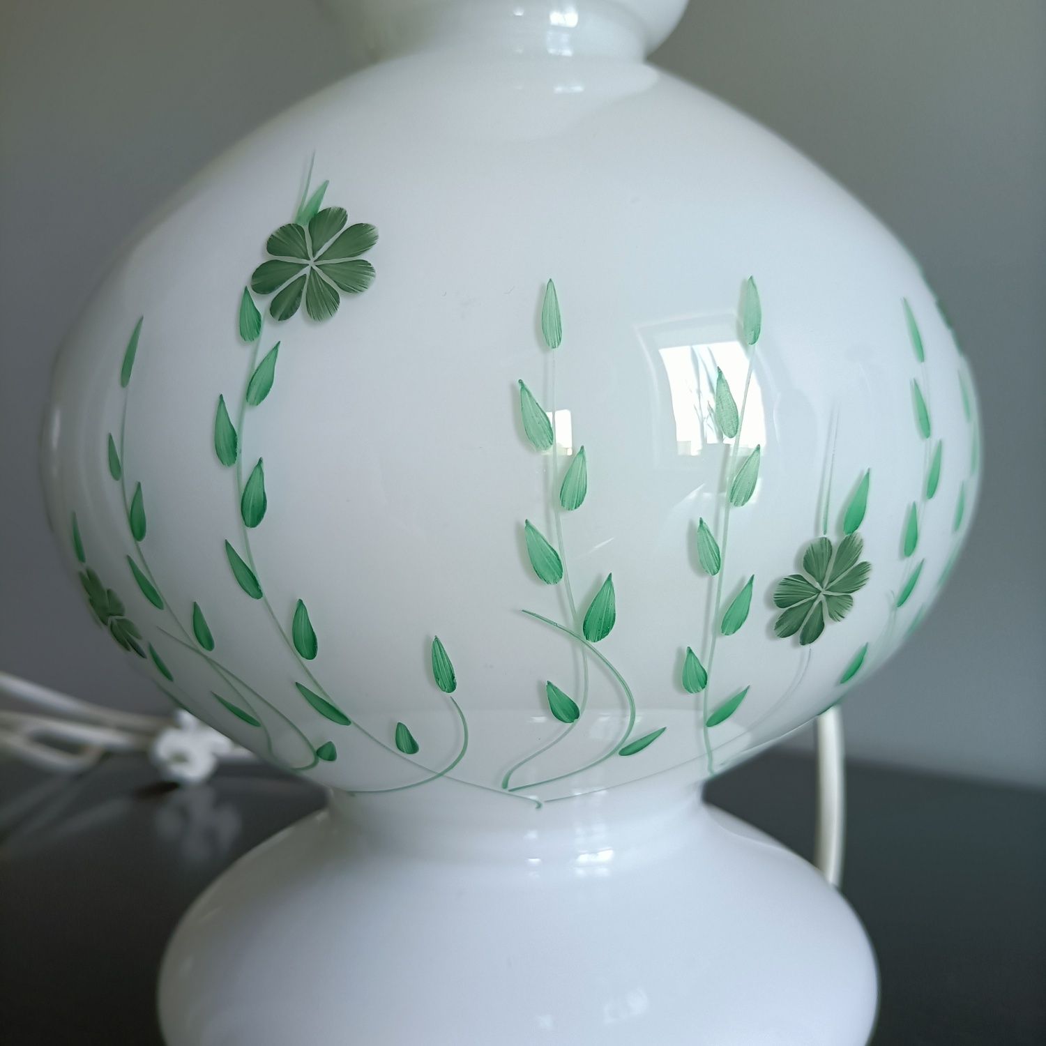 Stara lampka,Niemcy - PRL, vintage, retro,szklany klosz , design