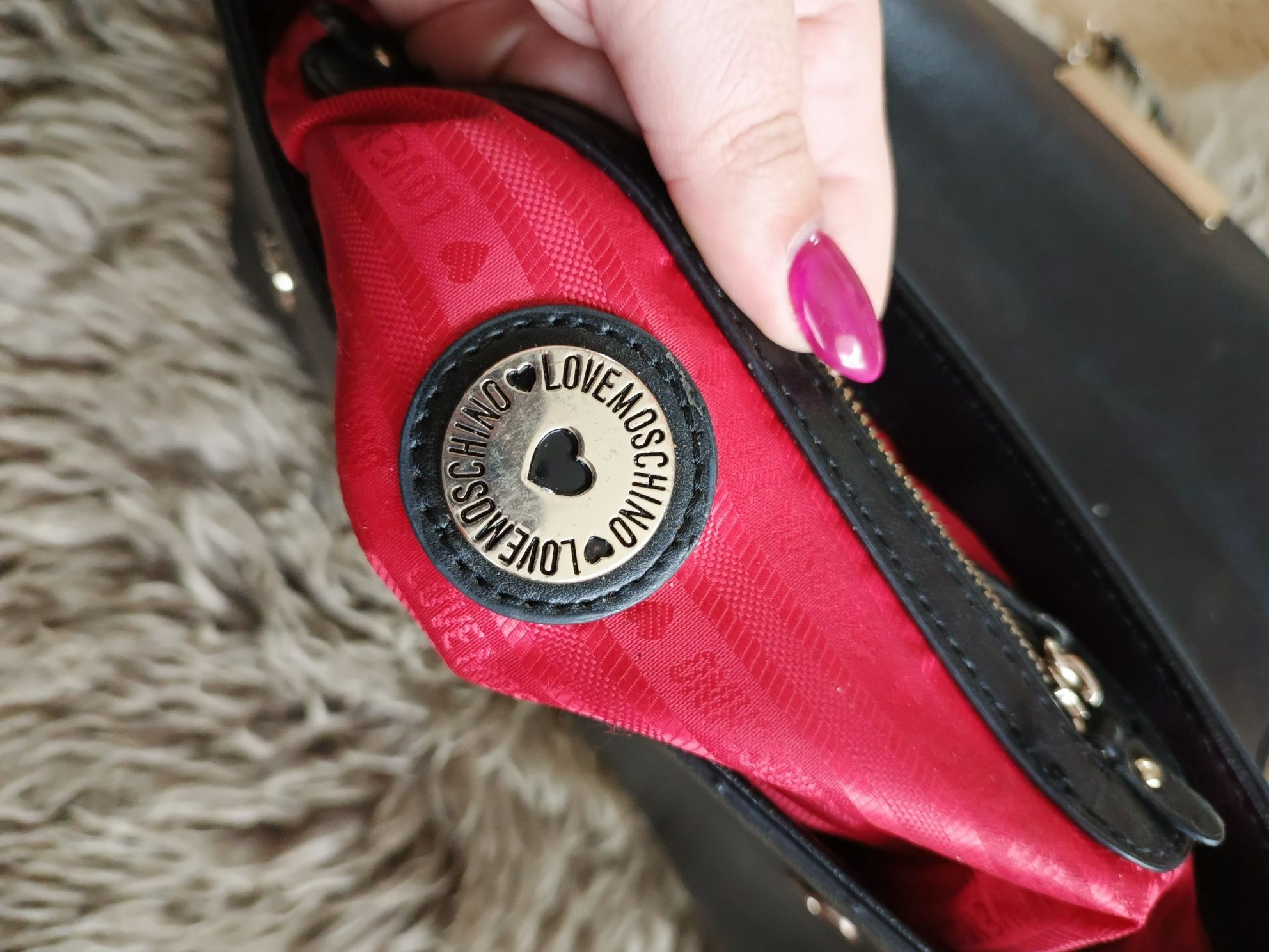 Love moschino duża pojemna torebka listonoszka łańcuszek