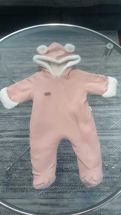 Kombinezon dresowy NICOL Rainbow pudrowy róż wyprawka poród pajacyk