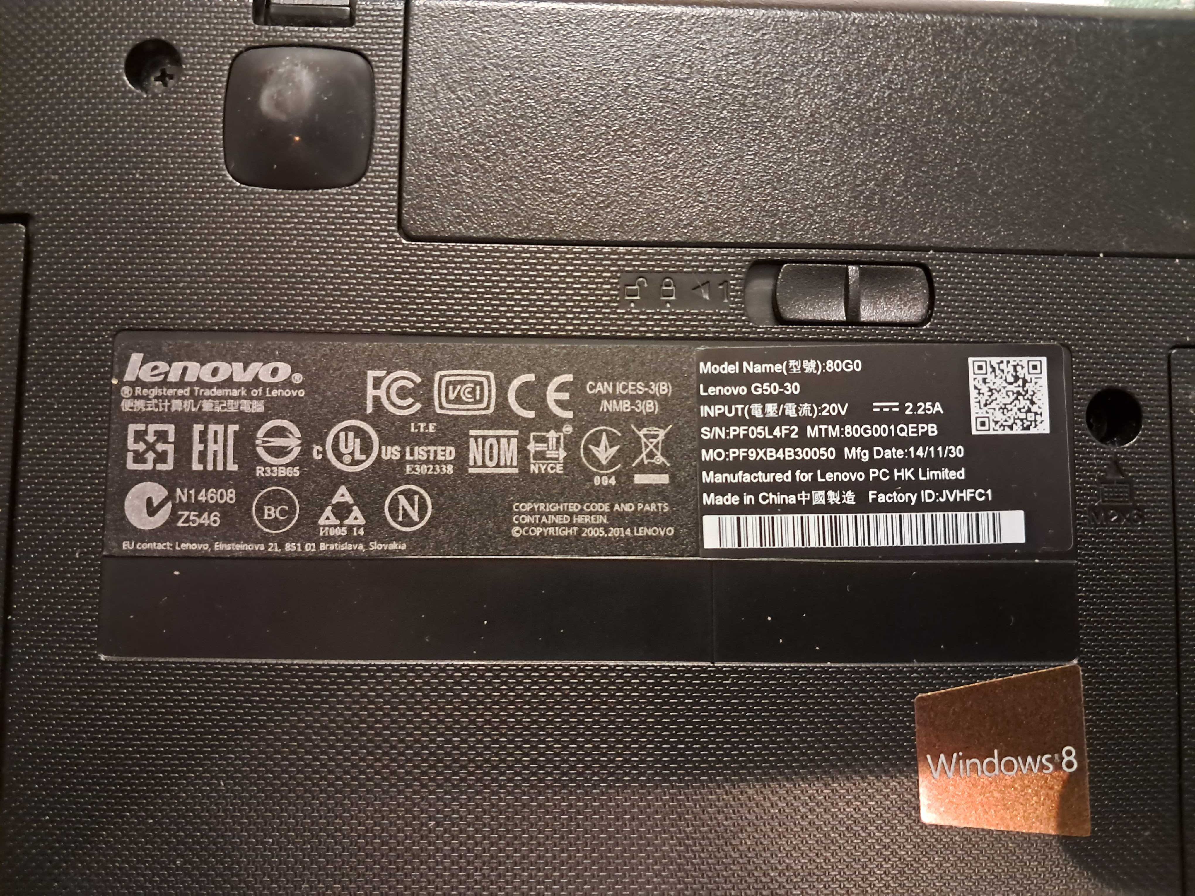 Laptop LENOVO G50-30