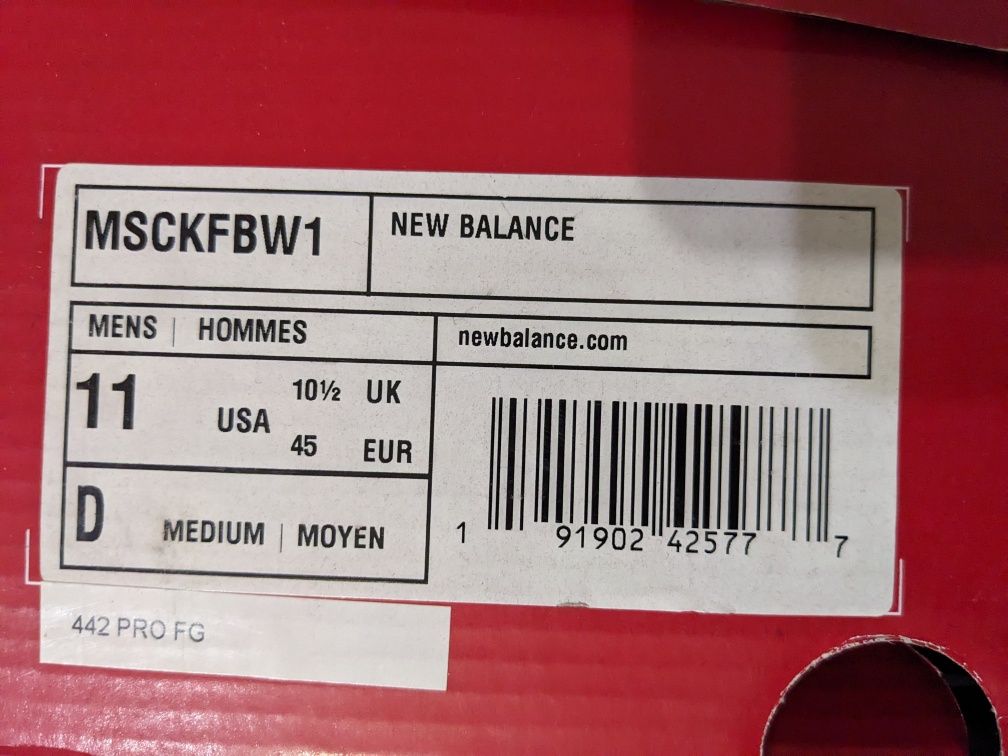 Бутси - New Balance 442 Pro FG, чорний колір | MSCKFBW1