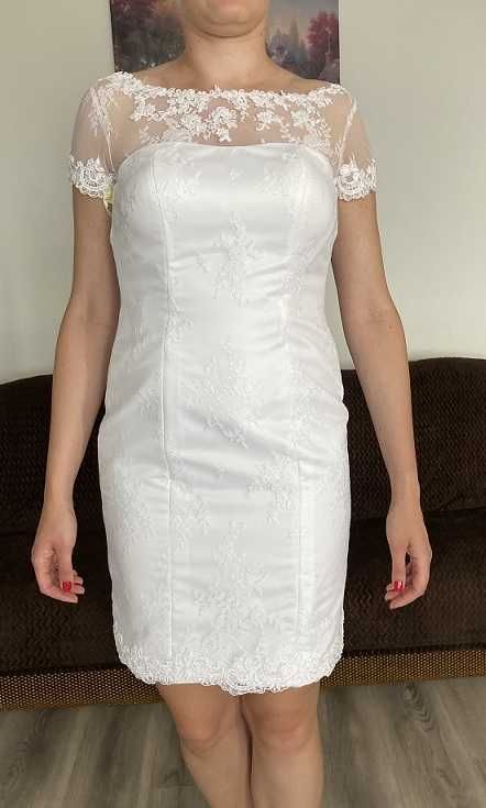 Krótka sukienka ślubna Elizabeth Passion rozmiar 36