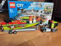 lego city 60254 transporter lodzi wyscigowej, wiek 5 plus