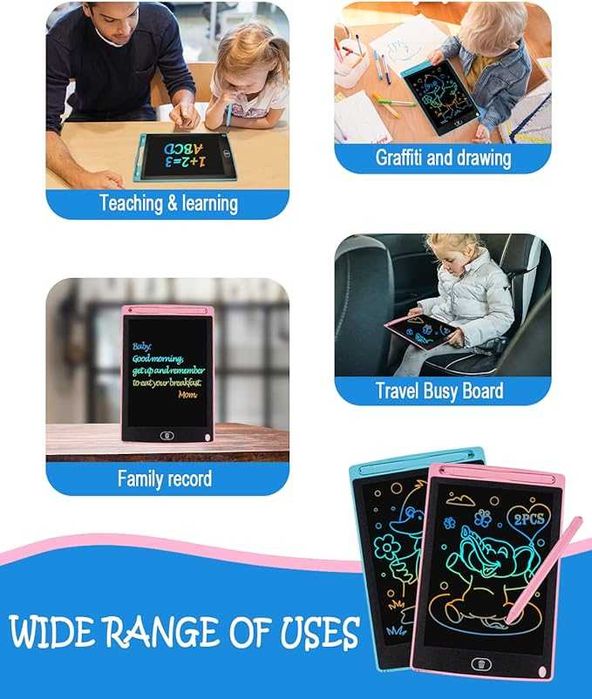 Tablet do pisania LCD dla dzieci 2 sztuki