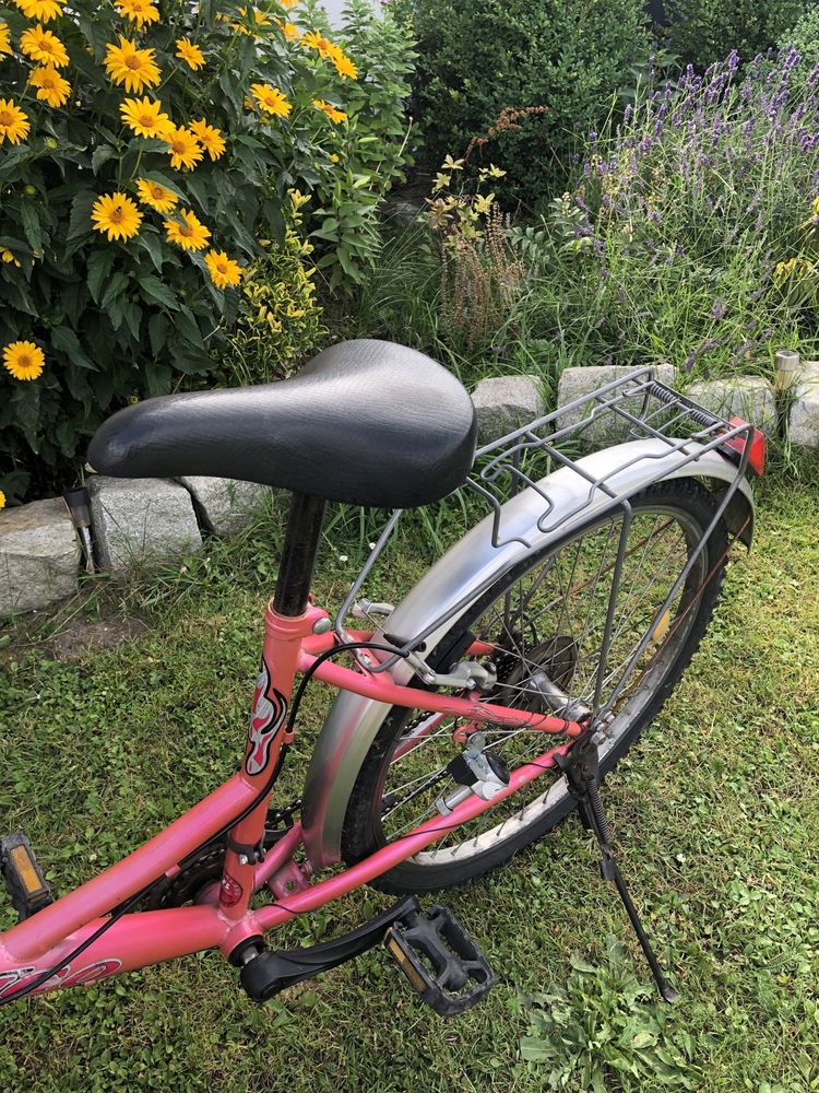 różowo-szary rower