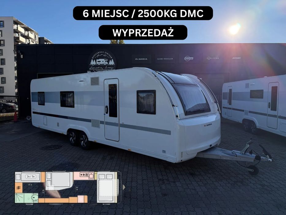 Adria Adora 753 UK NOWA 6OS FV23% WCC  Łóżka piętrowe, oddzielny prysznic, ATC, alufelgi, Truma Combi