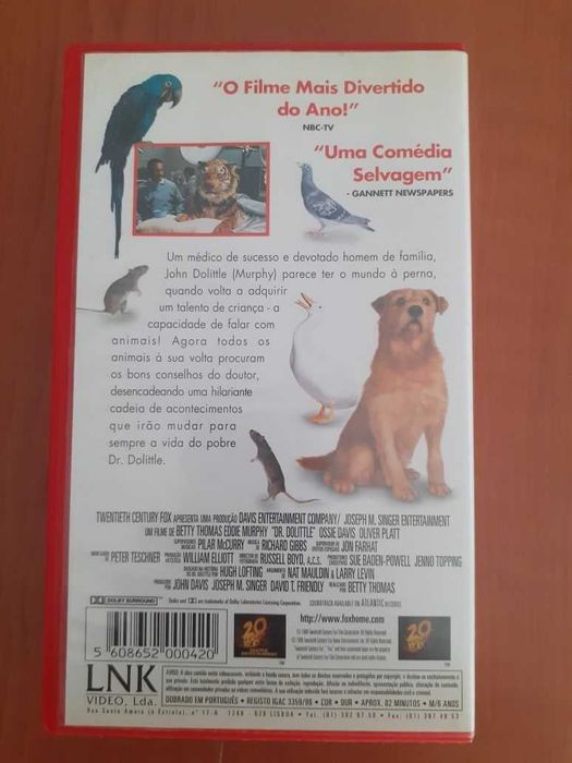 VHS: "Dr. Dolittle" (versão dobrada RARA)