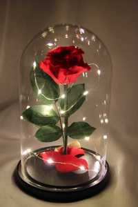 Троянда в колбі (Роза) з LED підсвічуванням червоного кольору