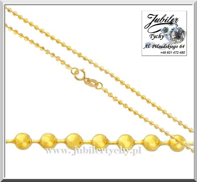 Złoty łańcuszek KULKI splot łańcuszka kuleczki złoto Au 585 Tychy