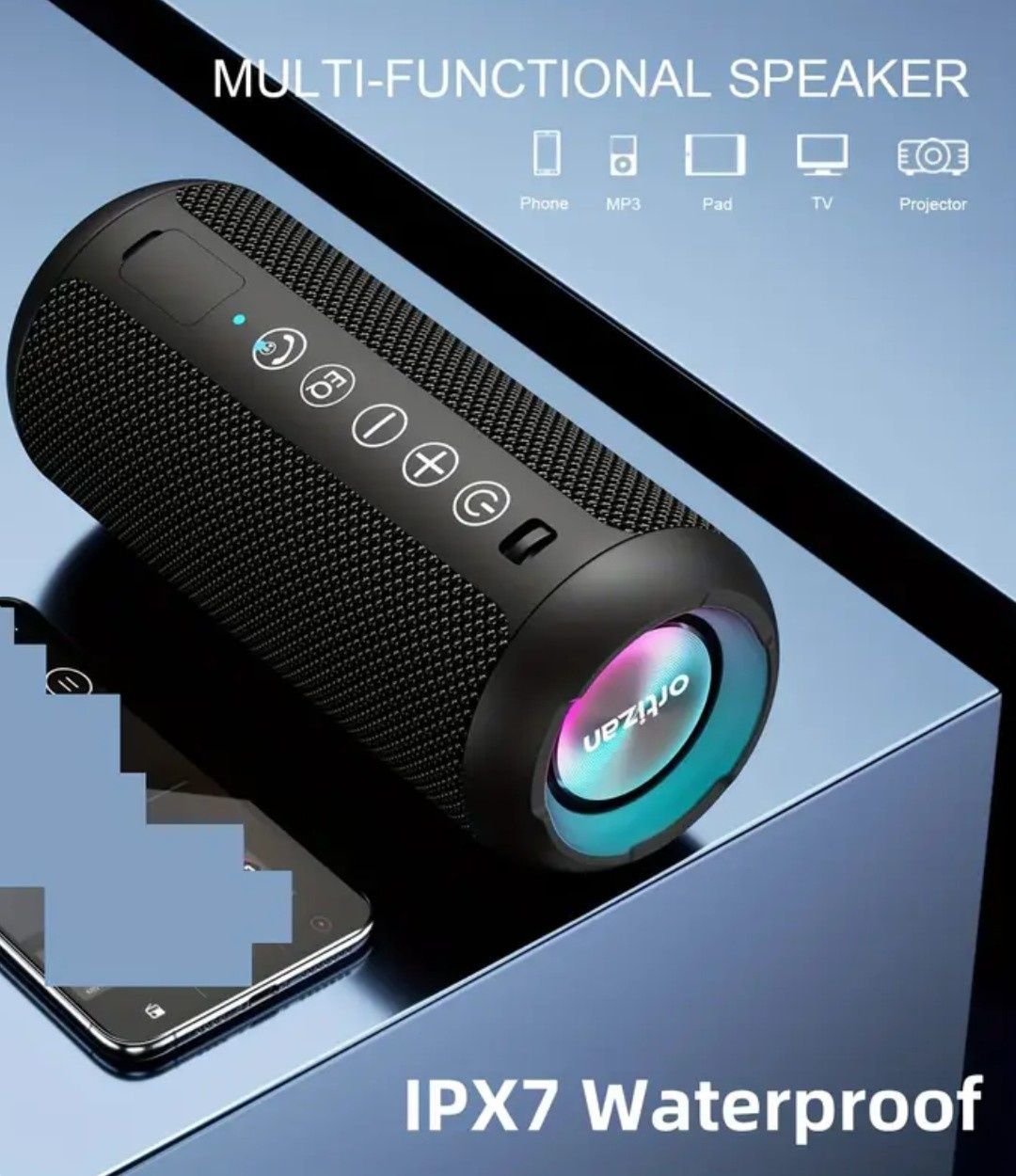 Głośnik Ortizan X10 24W Bluetooth 5.3 MicroSD jack 3,5mm RGB
