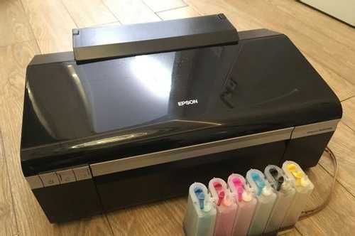 Принтер Epson R295 с СНПЧ 6 цветный разгерметизация печатающей головки