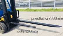 Przedłużki wideł 2000mm, dla wideł 100x40mm, do wózka widłowego, PL