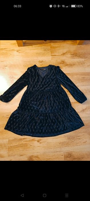 Sukienka  Sugarfree damska 38 M czarna misiu złote kropki świąteczna