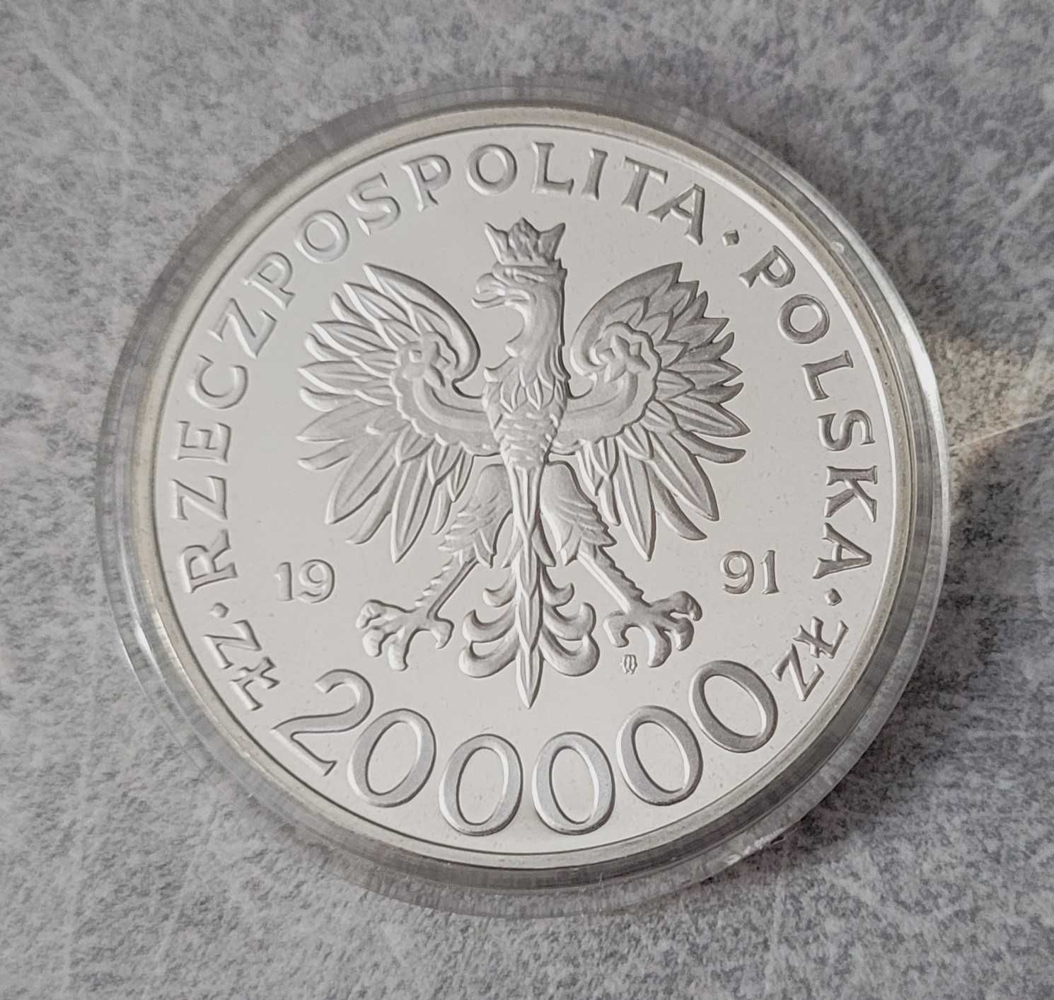 H19) POLSKA III RP srebro - 200 000 Złotych - 1991 r.
