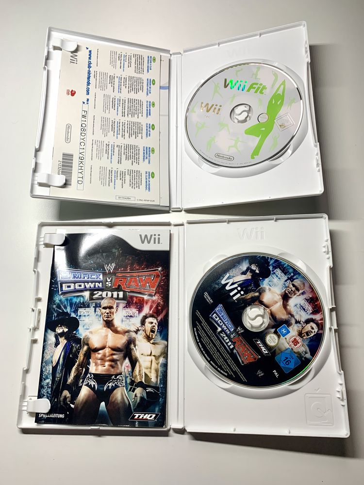 Wii gry zestaw 4 sztuk wii fit barbie smack down raw kazten baby