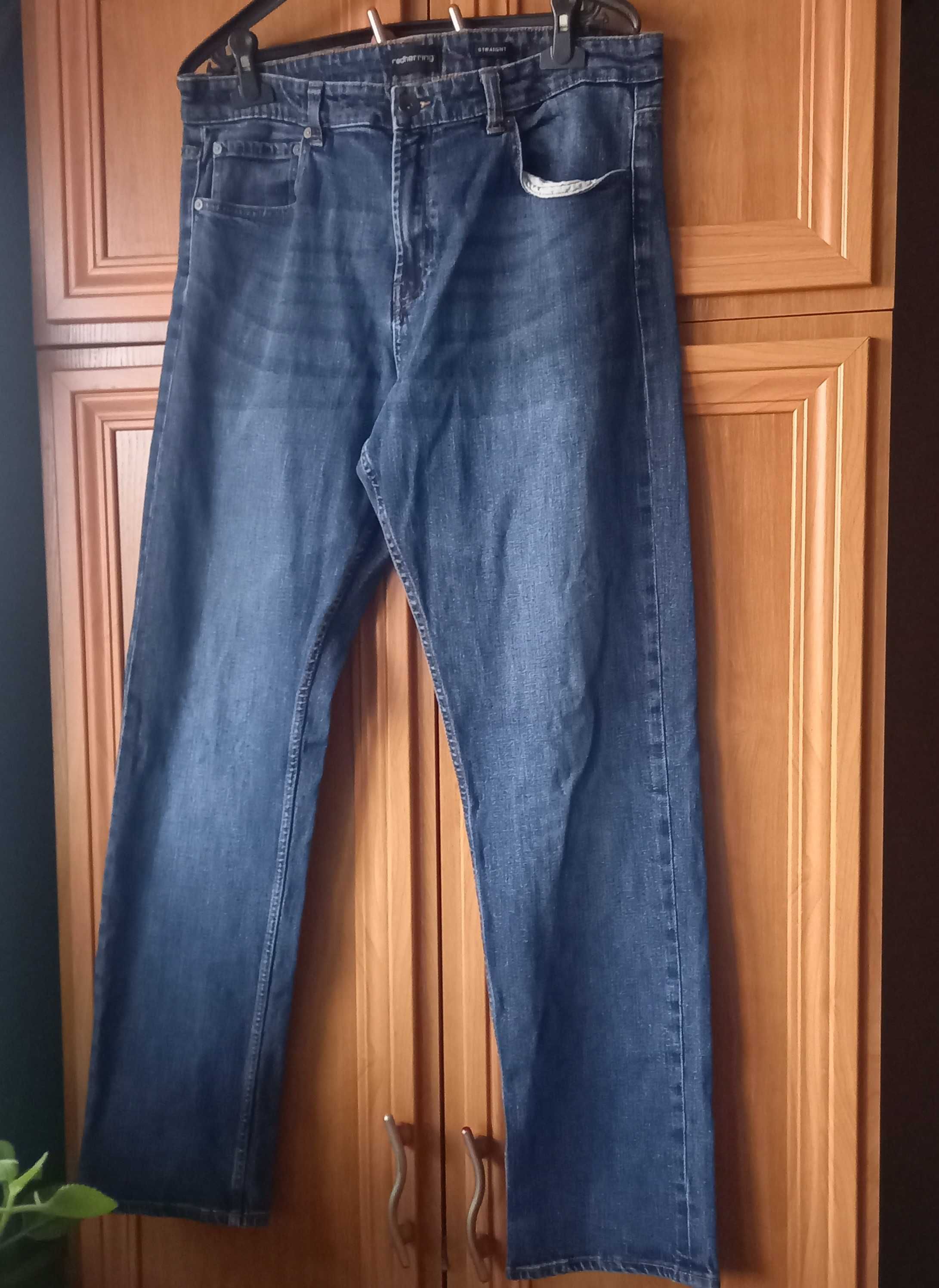 męskie spodnie jeans straight  33/36