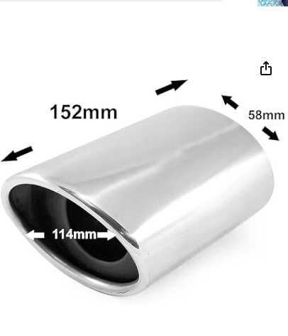 Uniwersalna końcówka wydechu samochodowego stal nierdzewna 53 mm chrom