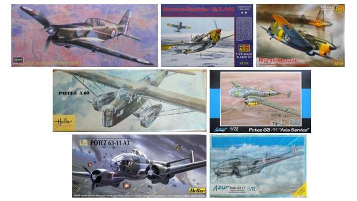 Kits 1/72 Aviões franceses, italianos e espanhóis
